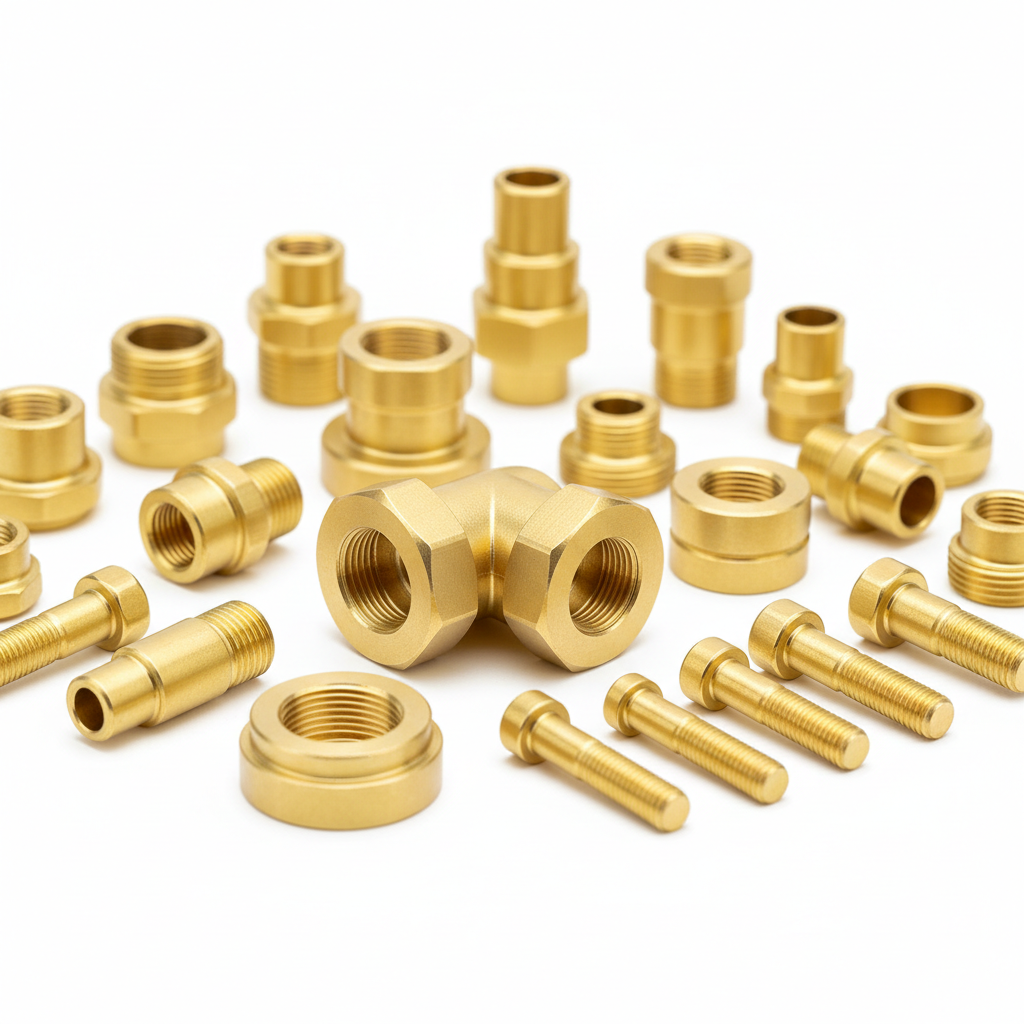 Precision brass CNC machined connectors and fittings