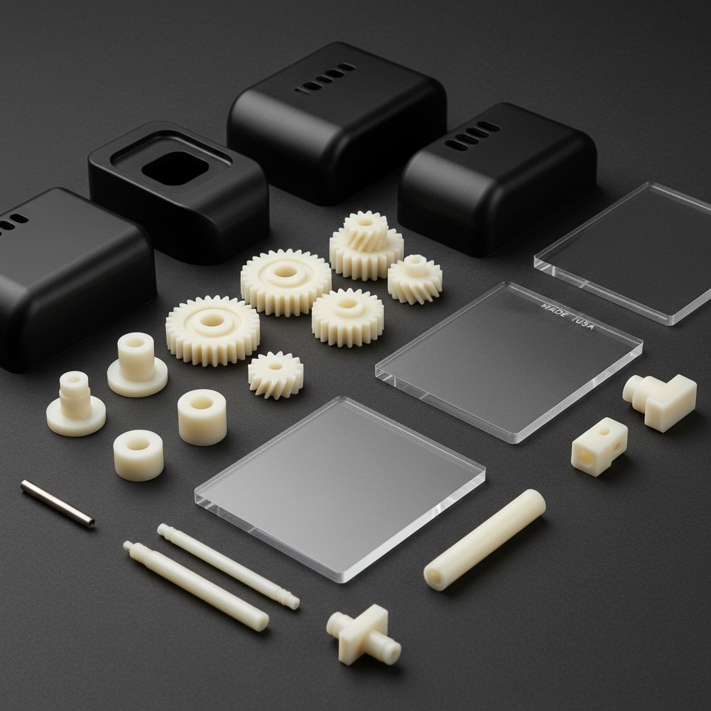 Collection of precision CNC machined plastic parts